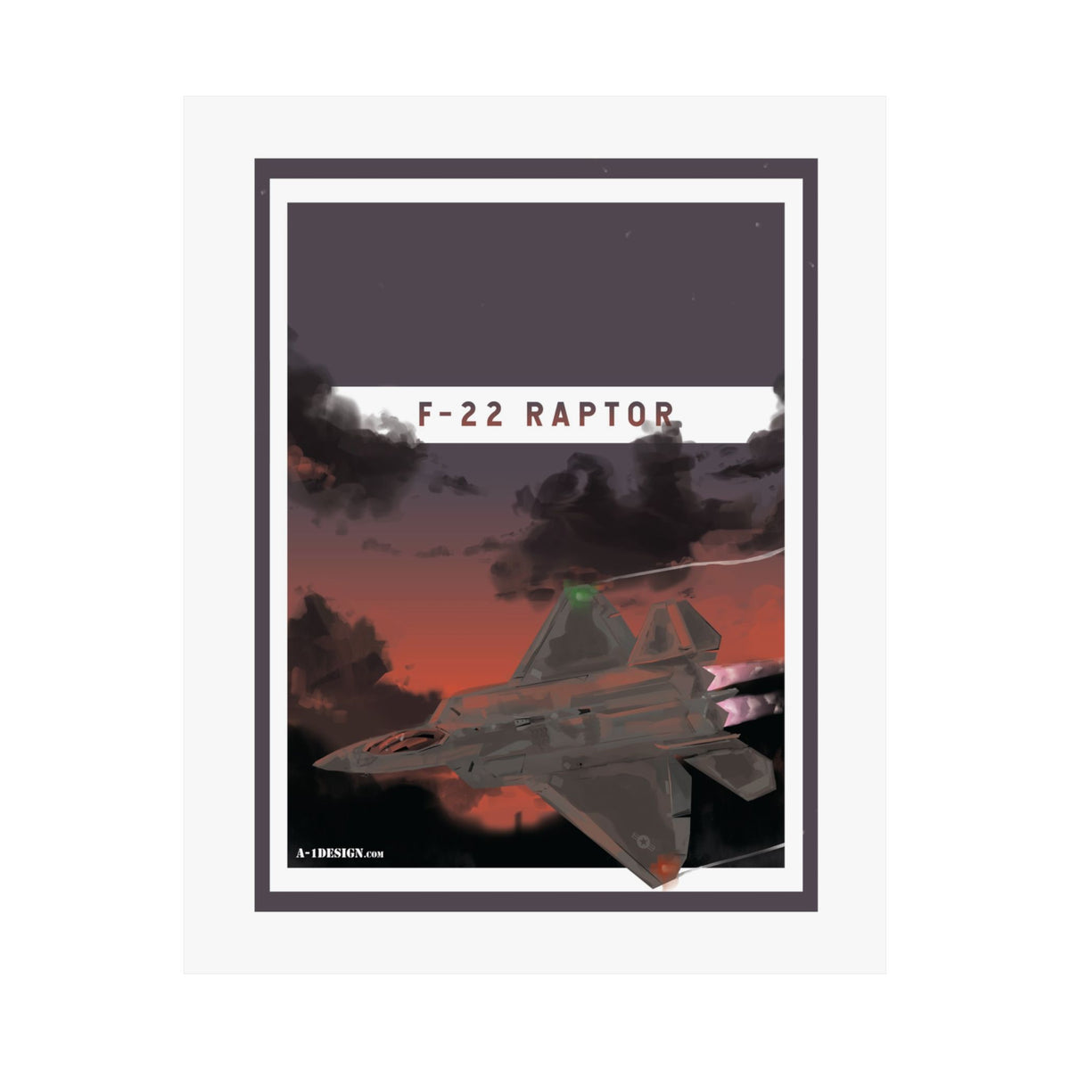 F-22 Raptor Matte Vertical Poster