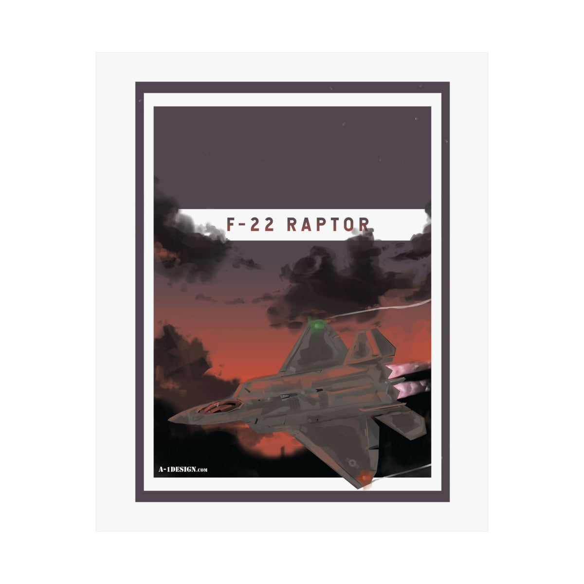 F-22 Raptor Matte Vertical Poster