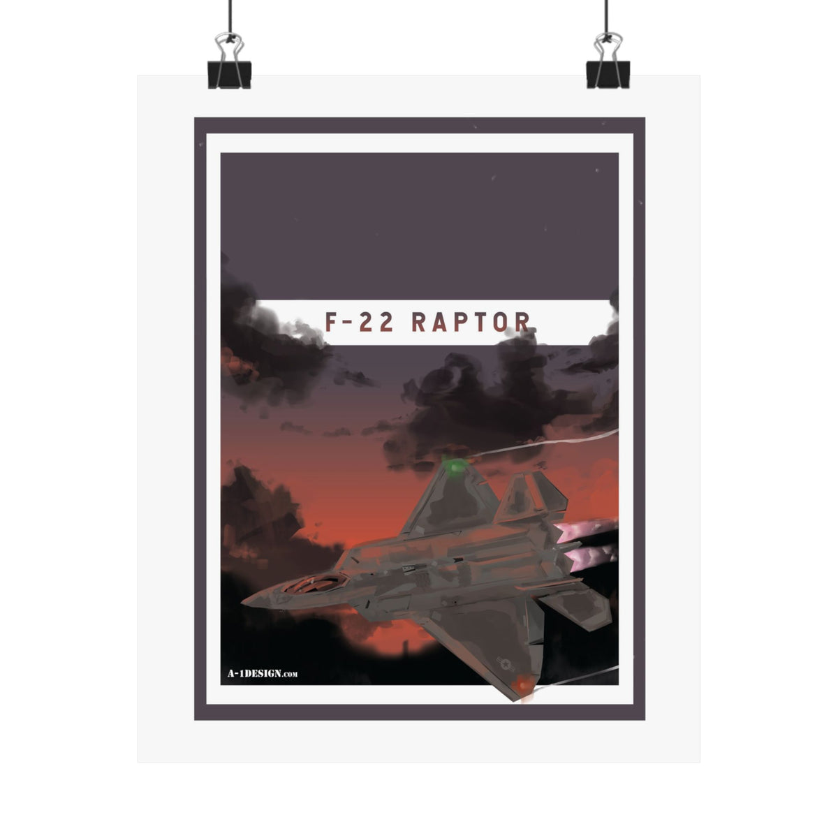 F-22 Raptor Matte Vertical Poster